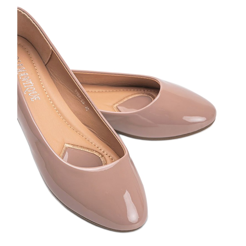 Diamantique Lacquered ballerinas beige 2