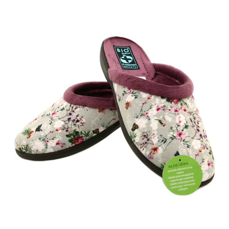 Slippers Cherry Blossom Adanex 26764 Aloe Vera purple grey 5