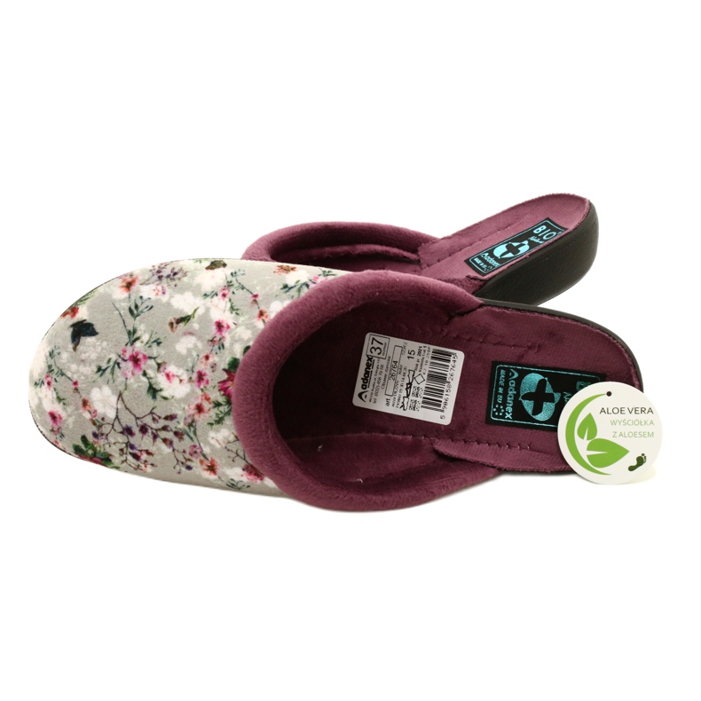 Slippers Cherry Blossom Adanex 26764 Aloe Vera purple grey 4