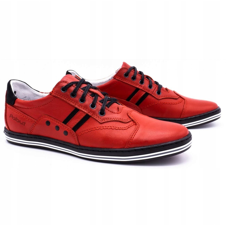 Polbut Casual men's shoes 1801L red with black 1