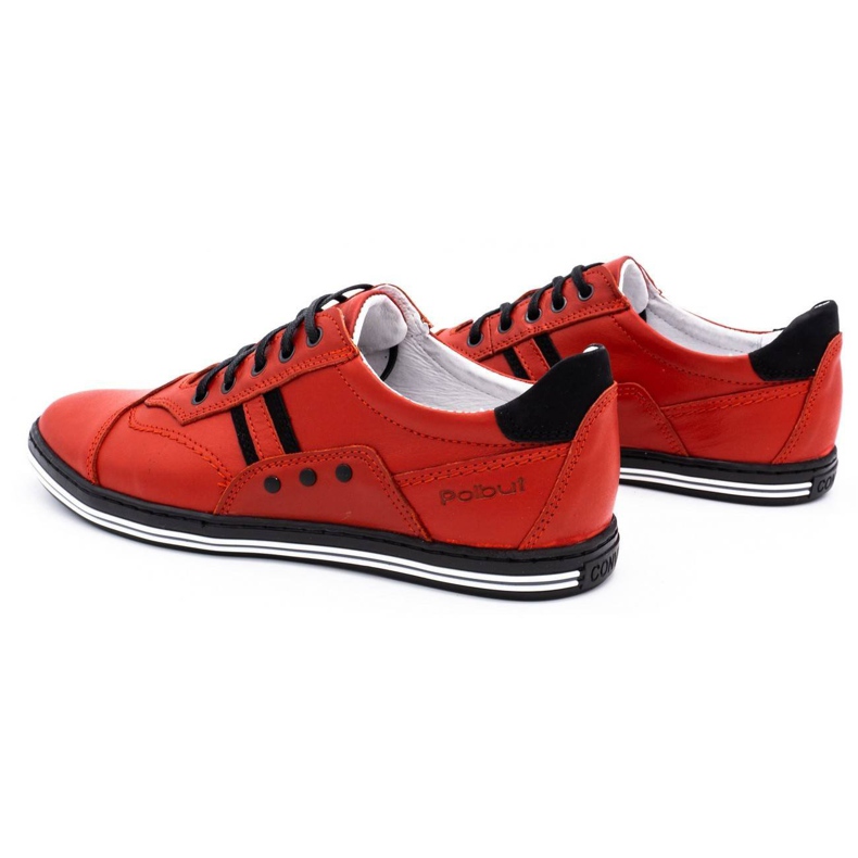 Polbut Casual men's shoes 1801L red with black 2