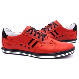 Polbut Casual men's shoes 1801L red with black 4