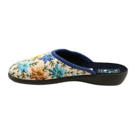 Women's Slippers With Flowers Adanex 26743 Beige-Blue 2
