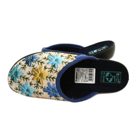 Women's Slippers With Flowers Adanex 26743 Beige-Blue 5