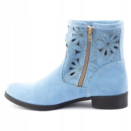 Olivier Comfortable Alice blue openwork boots 1