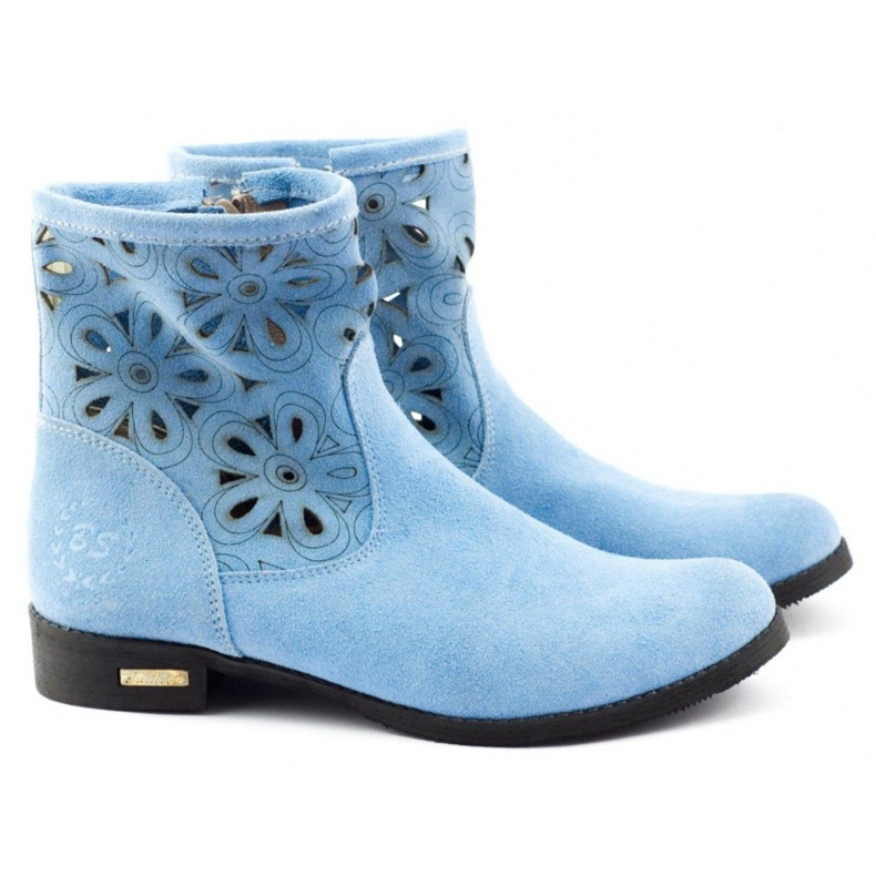 Olivier Comfortable Alice blue openwork boots 2
