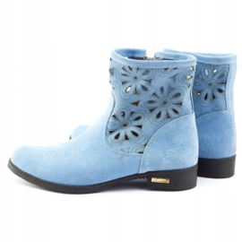 Olivier Comfortable Alice blue openwork boots 3