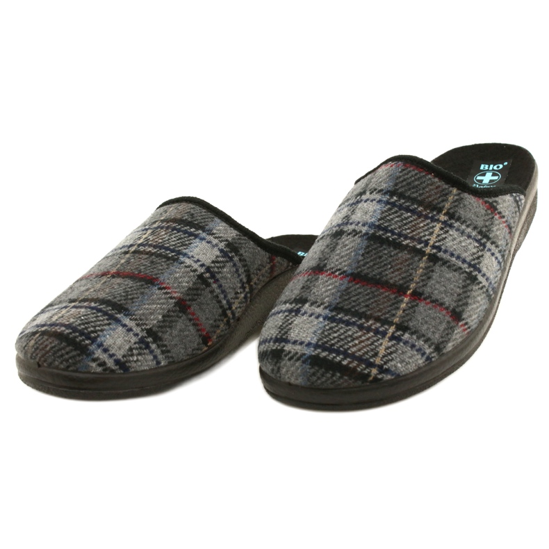 Men's Slippers Plaid Adanex 24162 black grey 2 Men's Slippers Plaid Adanex 24162 black grey 2