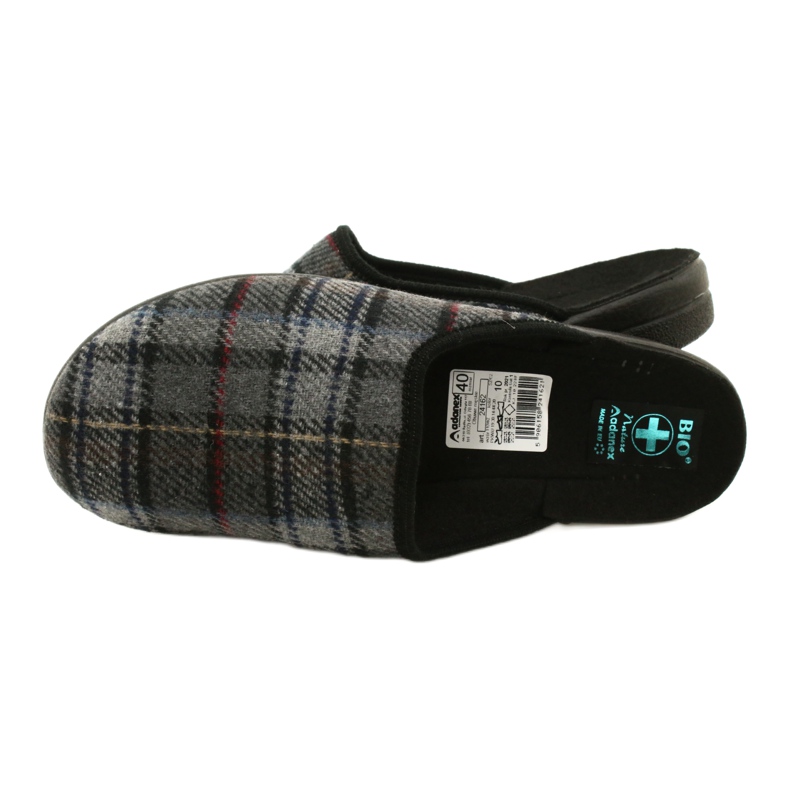 Men's Slippers Plaid Adanex 24162 black grey 4 Men's Slippers Plaid Adanex 24162 black grey 4