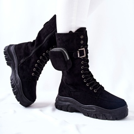 Suede Boots On The Platform With Kidney Black Issanti 2