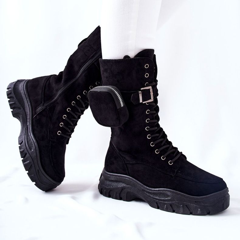 Suede Boots On The Platform With Kidney Black Issanti 2
