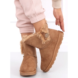 Snow boots with a button Niki Camel brown 2