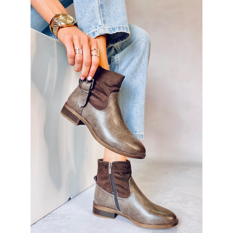 Finu Khaki women's boots grey 1