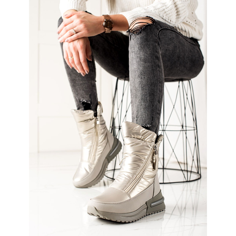 Weide Casual Silver Snow Boots 2