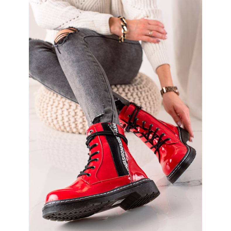 Filippo Patent leather boots red 1