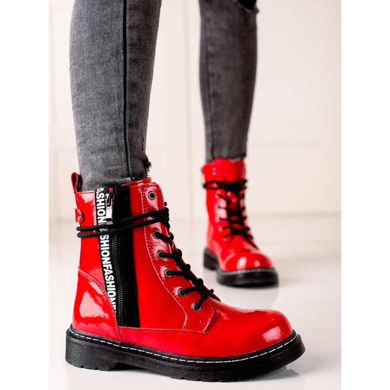 Filippo Patent leather boots red 2