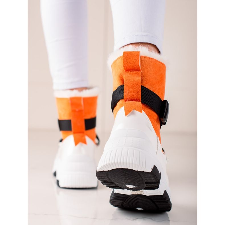 TRENDI Sports snow boots white orange 2