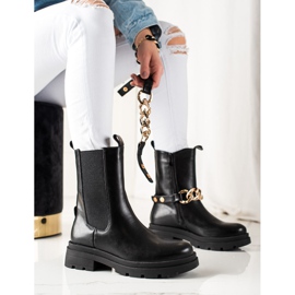 TRENDI High Boots With Chain black 1