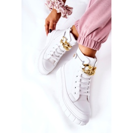 High Sneakers On The White Standies Platform golden 1