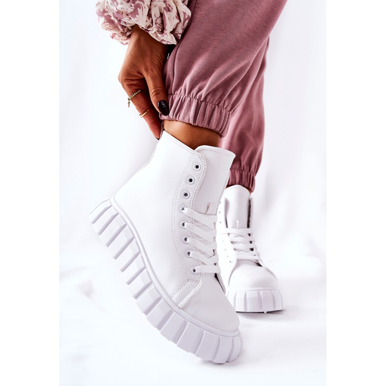 Leather High Sneakers On The White Meniphise Platform 1