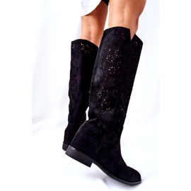 PG1 Openwork boots on a hidden black wedge Lara red 2