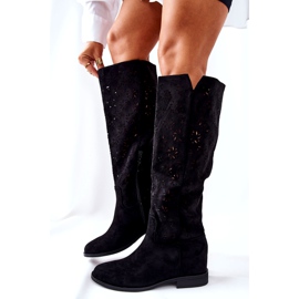 PG1 Openwork boots on a hidden black wedge Lara red 5