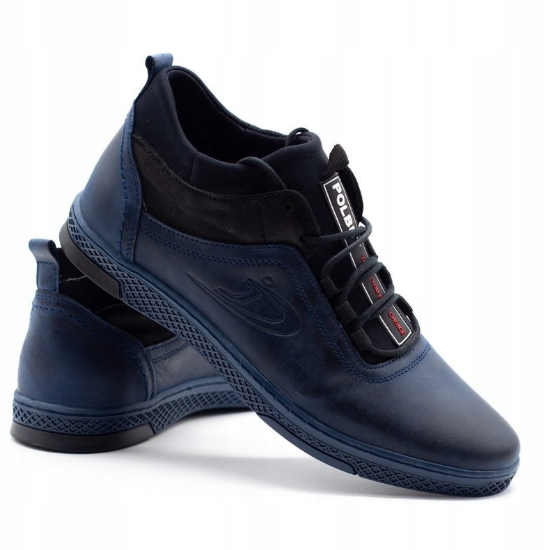 Polbut Men's winter shoes K27F navy blue 3