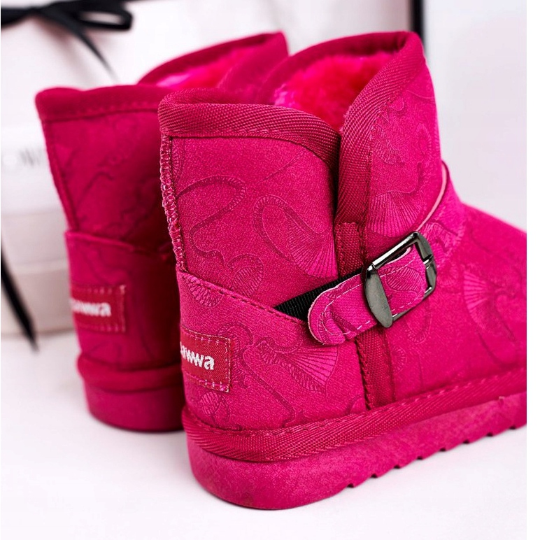 Apawwa Children's Snow Boots With Fur Fuchsia Kawai pink 3