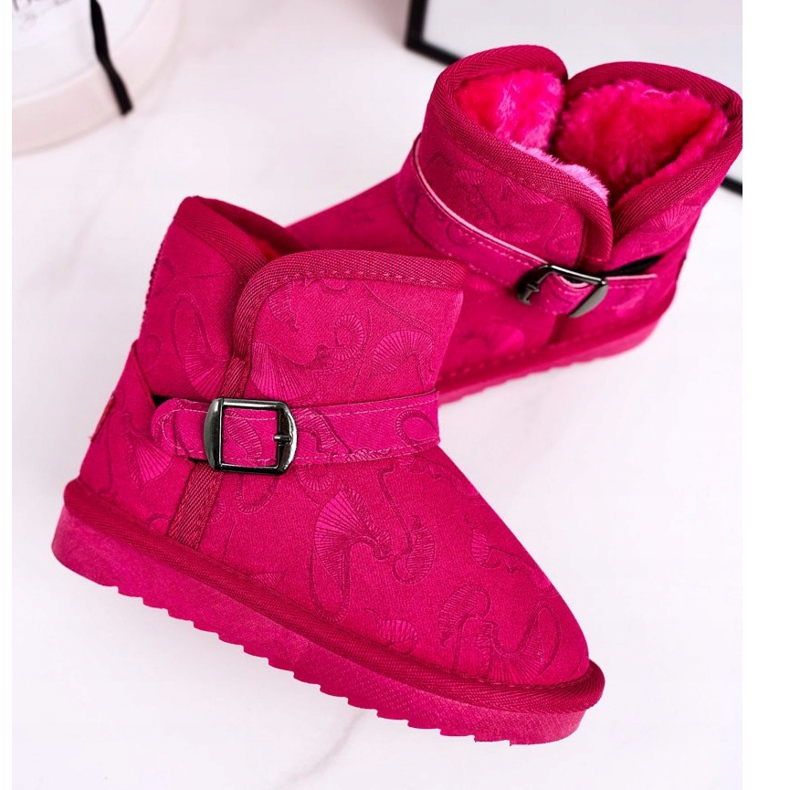 Apawwa Children's Snow Boots With Fur Fuchsia Kawai pink 5