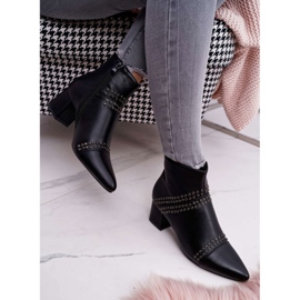 PS1 Women's Boots On A Heel In Spitz With Rivets Black Primma 2