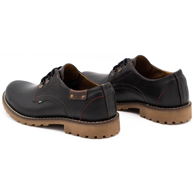 Olivier Men's shoes leather ankle boots 812MP black with brown 4