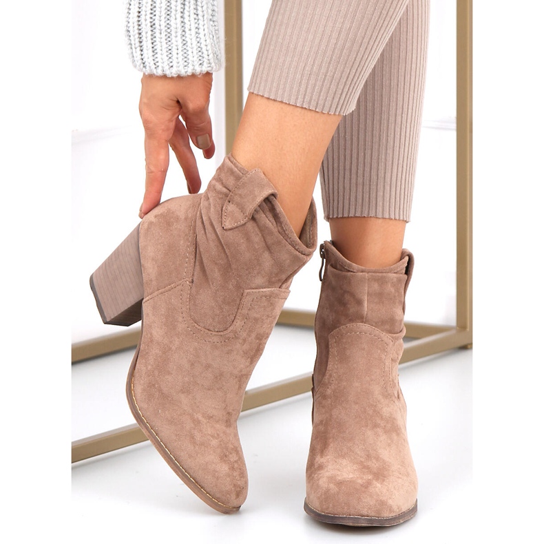 High-heeled boots from Bedd Khaki beige 2