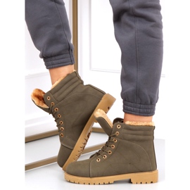 Women's insulated timber boots Polle Green Black 1