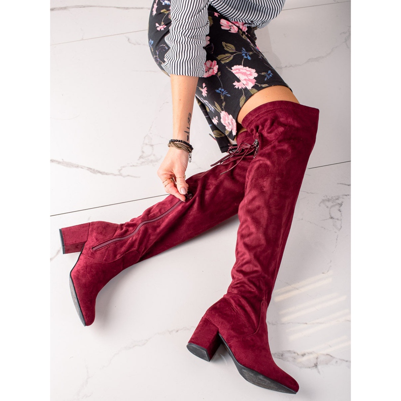 Laura Mode High-heeled thigh-high boots red 1