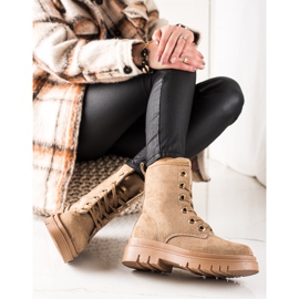 TRENDI Brown Suede Trappers beige 1