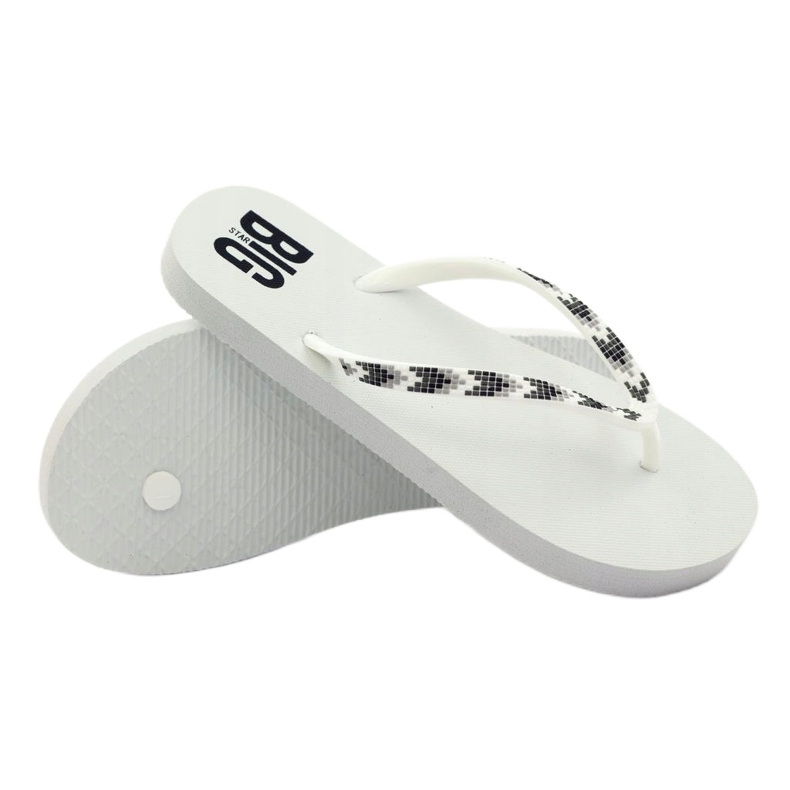 Women's Big Star 274A549 flip-flops white 3