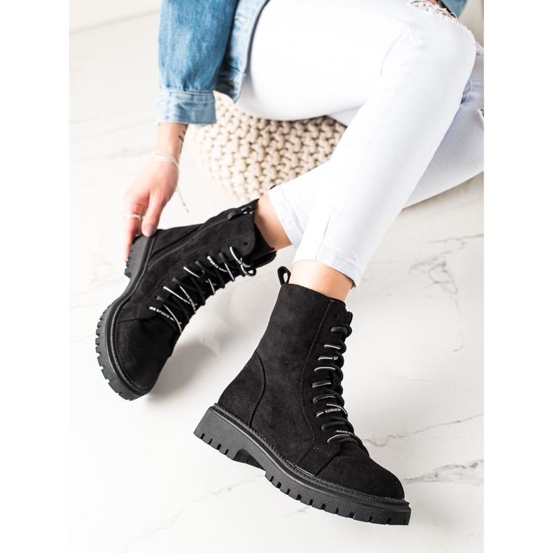 TRENDI Lace-up workers black 1