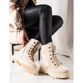 TRENDI Beige Suede Trappers 1