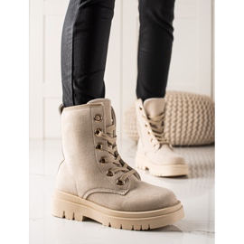 TRENDI Beige Suede Trappers 2