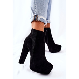 PS1 Suede High Heeled Boots Black Sarsea 2