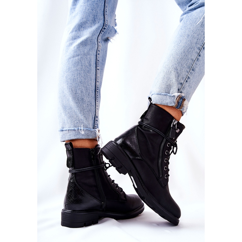Black Mirthbrow Warm Boots With Zipper 1