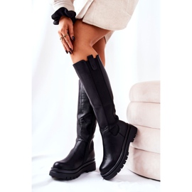 Leather Insulated Boots Black 1