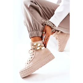 High Sneakers On The Evenia Light Beige Platform 1