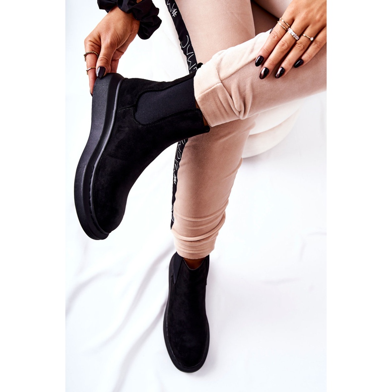 PS1 Suede Booties Jodhpur boots on the Black Marissa platform 1