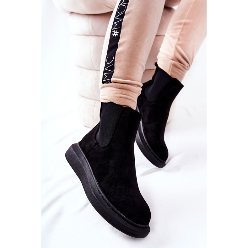 PS1 Suede Booties Jodhpur boots on the Black Marissa platform 2