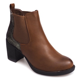Boots On Heel With Elastic 1227 Camel brown 2