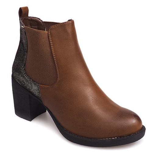 Boots On Heel With Elastic 1227 Camel brown 2