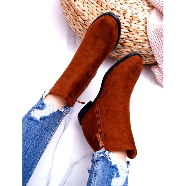 BUGO Women's Wedge Boots Suede Camel Tema brown 5