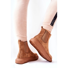 PS1 Suede Booties Jodhpur boots on the Beige Marissa platform brown 1