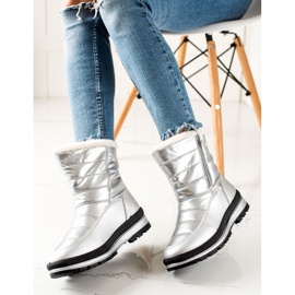 TRENDI Classic Snow Boots On The Zipper silver 1